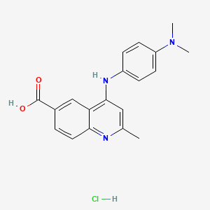 molecular formula C19H20ClN3O2 B7750783 4-{[4-(Dimethylamino)phenyl]amino}-2-methylquinoline-6-carboxylic acid hydrochloride 