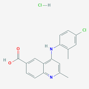 molecular formula C18H16Cl2N2O2 B7750787 4-(4-Chloro-2-methylanilino)-2-methylquinoline-6-carboxylic acid;hydrochloride 