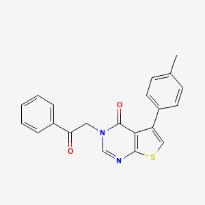molecular formula C21H16N2O2S B7750810 5-(4-Methylphenyl)-3-phenacylthieno[2,3-d]pyrimidin-4-one 