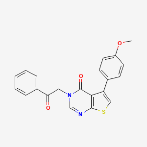 molecular formula C21H16N2O3S B7750818 5-(4-Methoxyphenyl)-3-(2-oxo-2-phenylethyl)thieno[2,3-d]pyrimidin-4(3H)-one CAS No. 692762-86-0