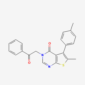 molecular formula C22H18N2O2S B7750827 6-Methyl-5-(4-methylphenyl)-3-phenacylthieno[2,3-d]pyrimidin-4-one 