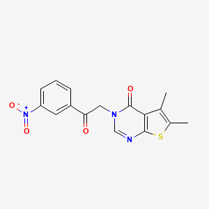 molecular formula C16H13N3O4S B7750843 5,6-Dimethyl-3-[2-(3-nitrophenyl)-2-oxoethyl]thieno[2,3-d]pyrimidin-4-one 