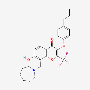 molecular formula C26H28F3NO4 B7750863 8-(Azepan-1-ylmethyl)-7-hydroxy-3-(4-propylphenoxy)-2-(trifluoromethyl)chromen-4-one 