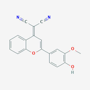 molecular formula C19H12N2O3 B7750912 2-[2-(4-Hydroxy-3-methoxyphenyl)chromen-4-ylidene]propanedinitrile 