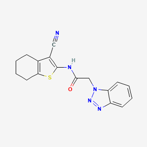 molecular formula C17H15N5OS B7750915 2-(1H-benzotriazol-1-yl)-N-(3-cyano-4,5,6,7-tetrahydro-1-benzothiophen-2-yl)acetamide 