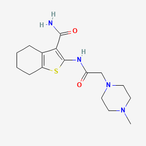 molecular formula C16H24N4O2S B7750918 2-(2-(4-Methylpiperazin-1-yl)acetamido)-4,5,6,7-tetrahydrobenzo[b]thiophene-3-carboxamide 