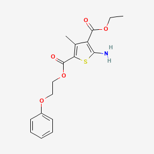 molecular formula C17H19NO5S B7750927 4-Ethyl 2-(2-phenoxyethyl) 5-amino-3-methylthiophene-2,4-dicarboxylate 