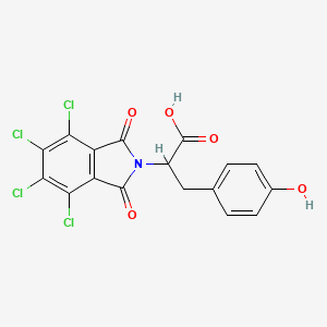 molecular formula C17H9Cl4NO5 B7750954 3-(4-hydroxyphenyl)-2-(4,5,6,7-tetrachloro-1,3-dioxo-1,3-dihydro-2H-isoindol-2-yl)propanoic acid 