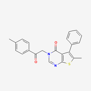 molecular formula C22H18N2O2S B7750998 6-Methyl-3-[2-(4-methylphenyl)-2-oxoethyl]-5-phenylthieno[2,3-d]pyrimidin-4-one 