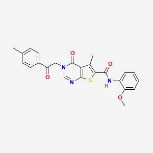molecular formula C24H21N3O4S B7751003 N-(2-methoxyphenyl)-5-methyl-3-[2-(4-methylphenyl)-2-oxoethyl]-4-oxo-3,4-dihydrothieno[2,3-d]pyrimidine-6-carboxamide 