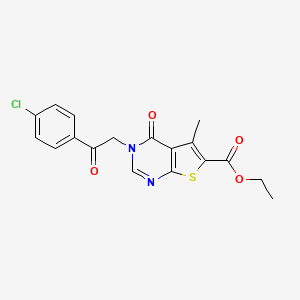 molecular formula C18H15ClN2O4S B7751007 Ethyl 3-[2-(4-chlorophenyl)-2-oxoethyl]-5-methyl-4-oxothieno[2,3-d]pyrimidine-6-carboxylate 