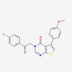 molecular formula C21H15ClN2O3S B7751010 3-[2-(4-Chlorophenyl)-2-oxoethyl]-5-(4-methoxyphenyl)thieno[2,3-d]pyrimidin-4-one 