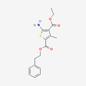 molecular formula C17H19NO4S B7751040 4-Ethyl 2-phenethyl 5-amino-3-methylthiophene-2,4-dicarboxylate 