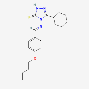 molecular formula C19H26N4OS B7751086 4-[(E)-(4-butoxyphenyl)methylideneamino]-3-cyclohexyl-1H-1,2,4-triazole-5-thione 