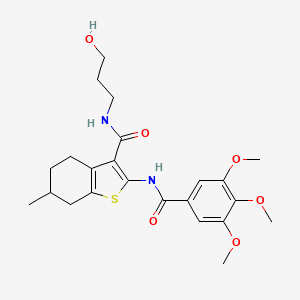 molecular formula C23H30N2O6S B7751135 N-(3-hydroxypropyl)-6-methyl-2-[(3,4,5-trimethoxybenzoyl)amino]-4,5,6,7-tetrahydro-1-benzothiophene-3-carboxamide 