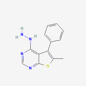 molecular formula C13H12N4S B7751150 (6-Methyl-5-phenylthieno[2,3-d]pyrimidin-4-yl)hydrazine 