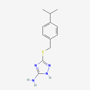 molecular formula C12H16N4S B7751161 3-[(4-propan-2-ylphenyl)methylsulfanyl]-1H-1,2,4-triazol-5-amine 