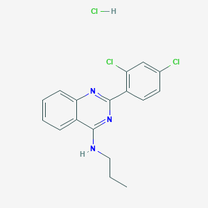 molecular formula C17H16Cl3N3 B7751177 2-(2,4-dichlorophenyl)-N-propylquinazolin-4-amine;hydrochloride 