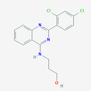 molecular formula C17H15Cl2N3O B7751193 3-[[2-(2,4-Dichlorophenyl)-4-quinazolinyl]amino]-1-propanol CAS No. 692745-03-2