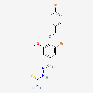 molecular formula C16H15Br2N3O2S B7751202 (E)-2-(3-bromo-4-((4-bromobenzyl)oxy)-5-methoxybenzylidene)hydrazinecarbothioamide 