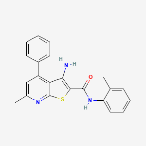 molecular formula C22H19N3OS B7751210 3-amino-6-methyl-N-(2-methylphenyl)-4-phenylthieno[2,3-b]pyridine-2-carboxamide 