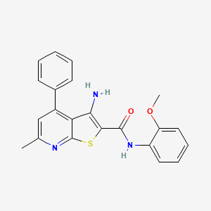 molecular formula C22H19N3O2S B7751211 3-amino-N-(2-methoxyphenyl)-6-methyl-4-phenylthieno[2,3-b]pyridine-2-carboxamide 