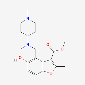 molecular formula C19H26N2O4 B7751330 Methyl 5-hydroxy-2-methyl-4-{[methyl(1-methylpiperidin-4-yl)amino]methyl}-1-benzofuran-3-carboxylate 