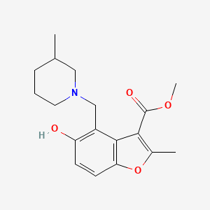 molecular formula C18H23NO4 B7751349 Methyl 5-hydroxy-2-methyl-4-[(3-methylpiperidin-1-yl)methyl]-1-benzofuran-3-carboxylate 