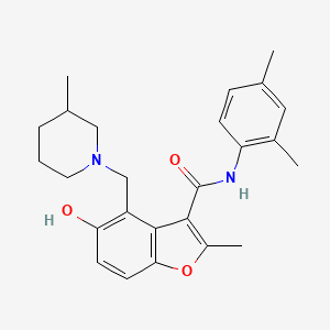 molecular formula C25H30N2O3 B7751352 N-(2,4-dimethylphenyl)-5-hydroxy-2-methyl-4-[(3-methylpiperidin-1-yl)methyl]-1-benzofuran-3-carboxamide 
