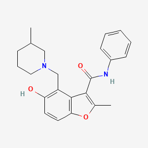 molecular formula C23H26N2O3 B7751361 5-hydroxy-2-methyl-4-[(3-methylpiperidin-1-yl)methyl]-N-phenyl-1-benzofuran-3-carboxamide 