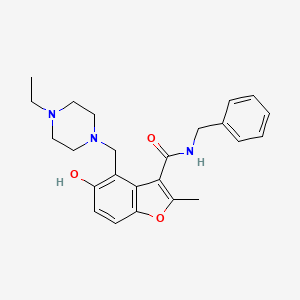 molecular formula C24H29N3O3 B7751394 N-benzyl-4-[(4-ethylpiperazin-1-yl)methyl]-5-hydroxy-2-methyl-1-benzofuran-3-carboxamide 