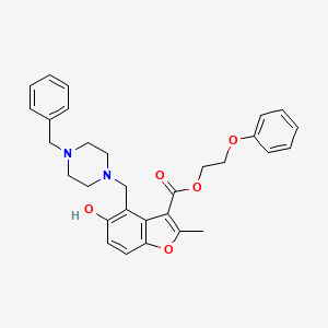 molecular formula C30H32N2O5 B7751403 2-Phenoxyethyl 4-[(4-benzylpiperazin-1-yl)methyl]-5-hydroxy-2-methyl-1-benzofuran-3-carboxylate 