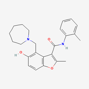 molecular formula C24H28N2O3 B7751418 4-(azepan-1-ylmethyl)-5-hydroxy-2-methyl-N-(2-methylphenyl)-1-benzofuran-3-carboxamide 