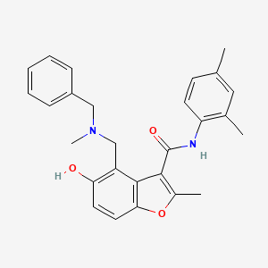 molecular formula C27H28N2O3 B7751421 4-{[benzyl(methyl)amino]methyl}-N-(2,4-dimethylphenyl)-5-hydroxy-2-methyl-1-benzofuran-3-carboxamide 