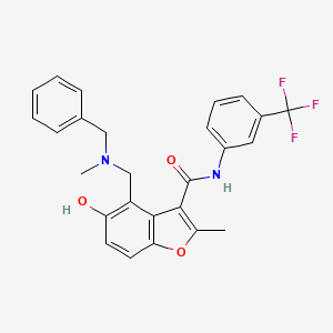 molecular formula C26H23F3N2O3 B7751428 4-{[benzyl(methyl)amino]methyl}-5-hydroxy-2-methyl-N-[3-(trifluoromethyl)phenyl]-1-benzofuran-3-carboxamide 