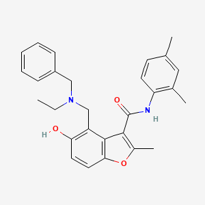 molecular formula C28H30N2O3 B7751430 4-{[benzyl(ethyl)amino]methyl}-N-(2,4-dimethylphenyl)-5-hydroxy-2-methyl-1-benzofuran-3-carboxamide 
