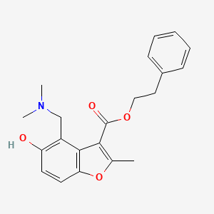 molecular formula C21H23NO4 B7751437 2-Phenylethyl 4-[(dimethylamino)methyl]-5-hydroxy-2-methyl-1-benzofuran-3-carboxylate 