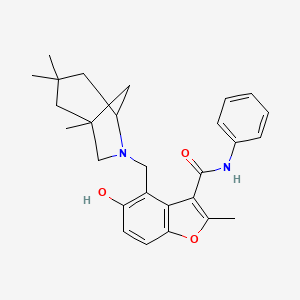 molecular formula C27H32N2O3 B7751443 5-hydroxy-2-methyl-N-phenyl-4-[(1,3,3-trimethyl-6-azabicyclo[3.2.1]oct-6-yl)methyl]-1-benzofuran-3-carboxamide 
