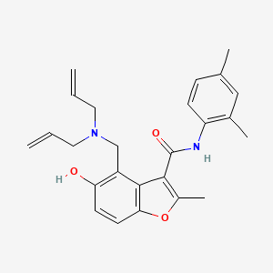 molecular formula C25H28N2O3 B7751449 4-[(diallylamino)methyl]-N-(2,4-dimethylphenyl)-5-hydroxy-2-methyl-1-benzofuran-3-carboxamide 