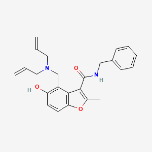 molecular formula C24H26N2O3 B7751450 N-benzyl-4-[(diallylamino)methyl]-5-hydroxy-2-methyl-1-benzofuran-3-carboxamide 