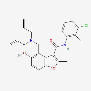 molecular formula C24H25ClN2O3 B7751457 N-(3-chloro-2-methylphenyl)-4-[(diallylamino)methyl]-5-hydroxy-2-methyl-1-benzofuran-3-carboxamide 