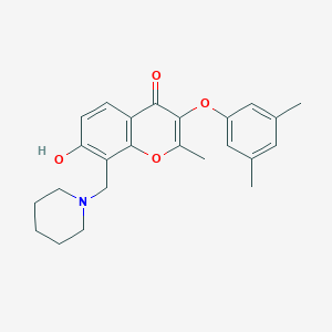 molecular formula C24H27NO4 B7751458 3-(3,5-dimethylphenoxy)-7-hydroxy-2-methyl-8-(piperidin-1-ylmethyl)-4H-chromen-4-one 