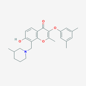 molecular formula C25H29NO4 B7751461 3-(3,5-dimethylphenoxy)-7-hydroxy-2-methyl-8-[(3-methylpiperidin-1-yl)methyl]-4H-chromen-4-one 