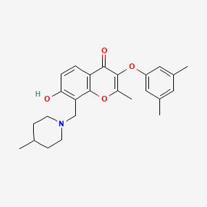 molecular formula C25H29NO4 B7751468 3-(3,5-dimethylphenoxy)-7-hydroxy-2-methyl-8-[(4-methylpiperidin-1-yl)methyl]-4H-chromen-4-one 