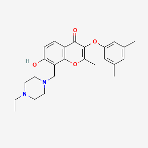 molecular formula C25H30N2O4 B7751472 3-(3,5-dimethylphenoxy)-8-[(4-ethylpiperazin-1-yl)methyl]-7-hydroxy-2-methyl-4H-chromen-4-one 