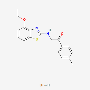 molecular formula C18H19BrN2O2S B7751590 2-[(4-Ethoxy-1,3-benzothiazol-2-yl)amino]-1-(4-methylphenyl)ethanone;hydrobromide 