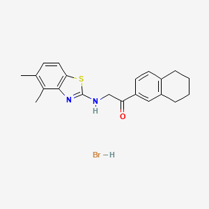 molecular formula C21H23BrN2OS B7751594 2-[(4,5-Dimethyl-1,3-benzothiazol-2-yl)amino]-1-(5,6,7,8-tetrahydronaphthalen-2-yl)ethan-1-one hydrobromide 