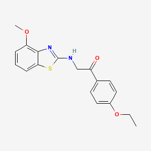 molecular formula C18H18N2O3S B7751602 1-(4-Ethoxyphenyl)-2-[(4-methoxy-1,3-benzothiazol-2-yl)amino]ethanone 