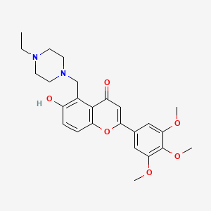 molecular formula C25H30N2O6 B7751616 5-[(4-Ethylpiperazin-1-yl)methyl]-6-hydroxy-2-(3,4,5-trimethoxyphenyl)chromen-4-one 