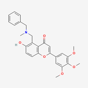 molecular formula C27H27NO6 B7751619 5-((benzyl(methyl)amino)methyl)-6-hydroxy-2-(3,4,5-trimethoxyphenyl)-4H-chromen-4-one 
